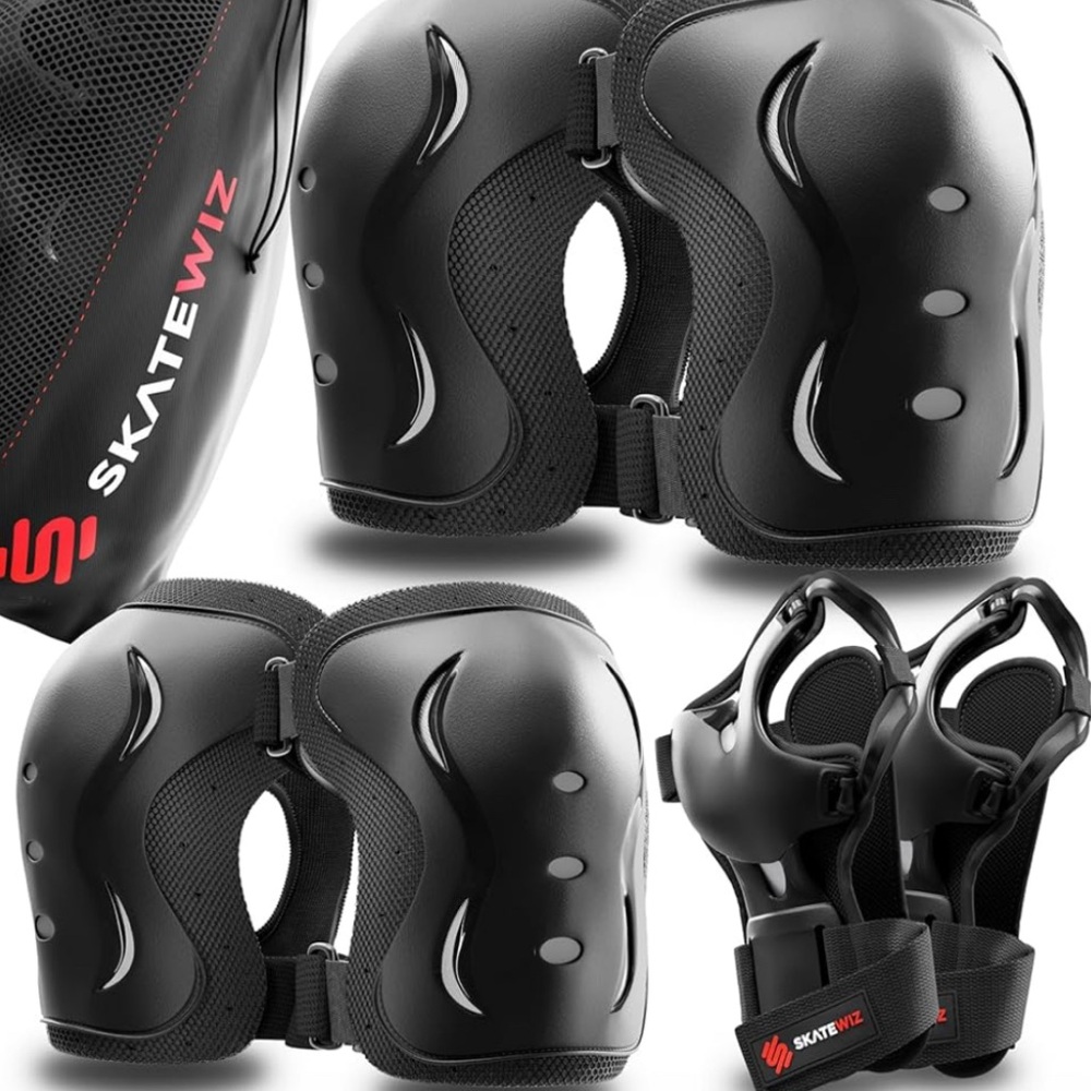 Skatewiz Black Protective Gear Set NEW Large (Teen/Adult)